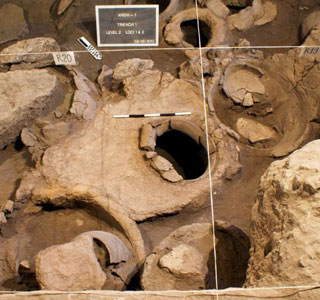 a very old wine press image